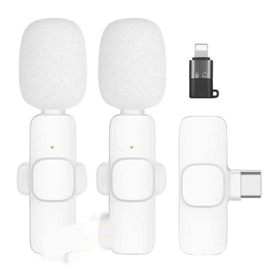 White One-to-two Wireless Neckline Clip Small Microphone